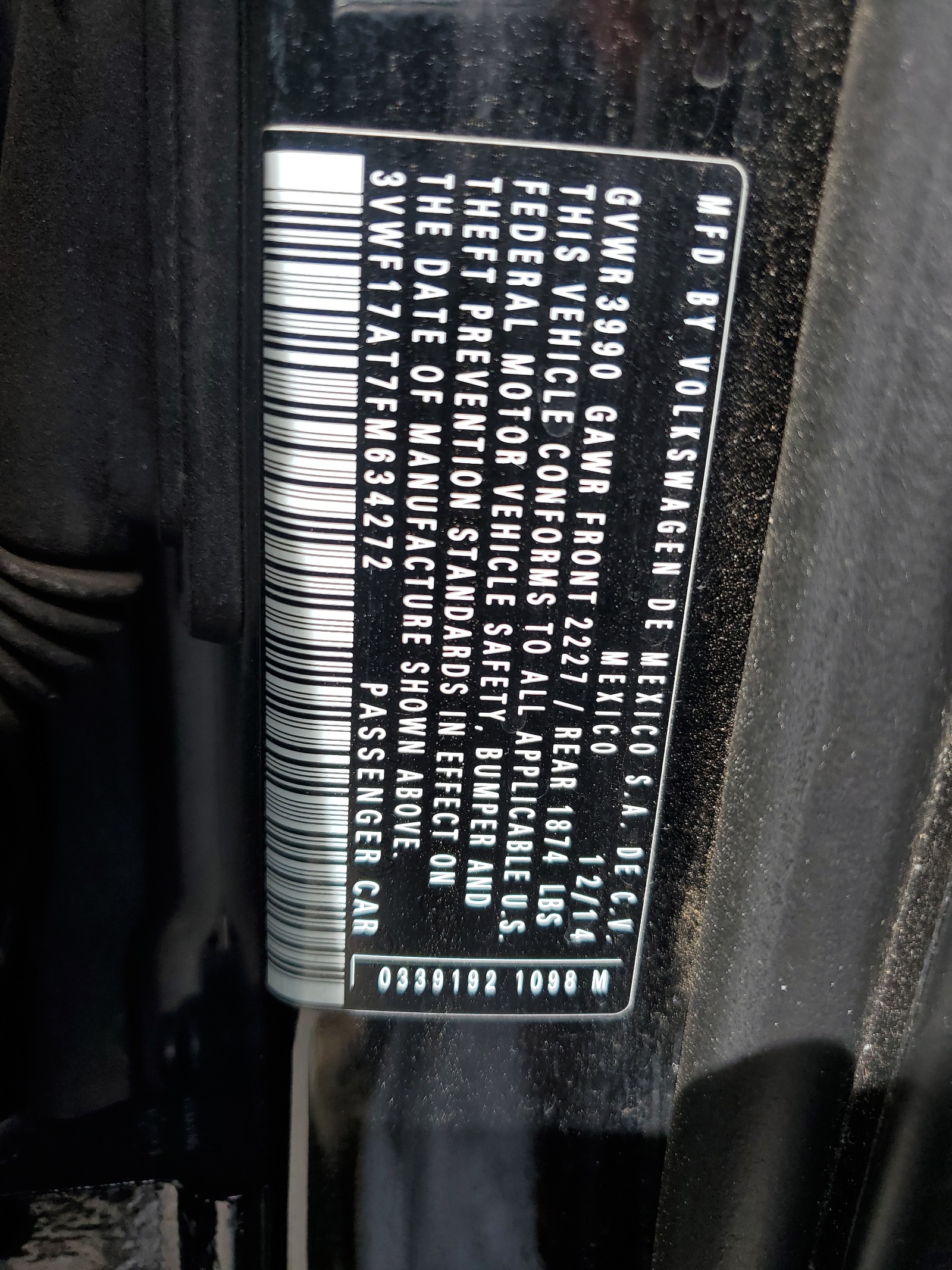 3VWF17AT7FM634272 2015 Volkswagen Beetle 1.8T