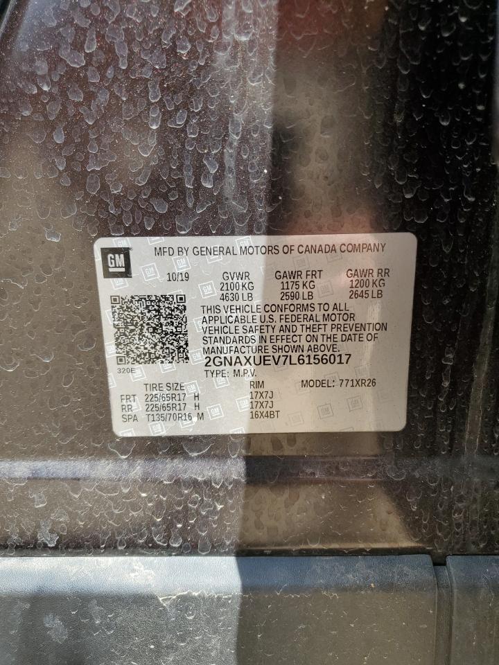 2020 Chevrolet Equinox Lt VIN: 2GNAXUEV7L6156017 Lot: 59241044