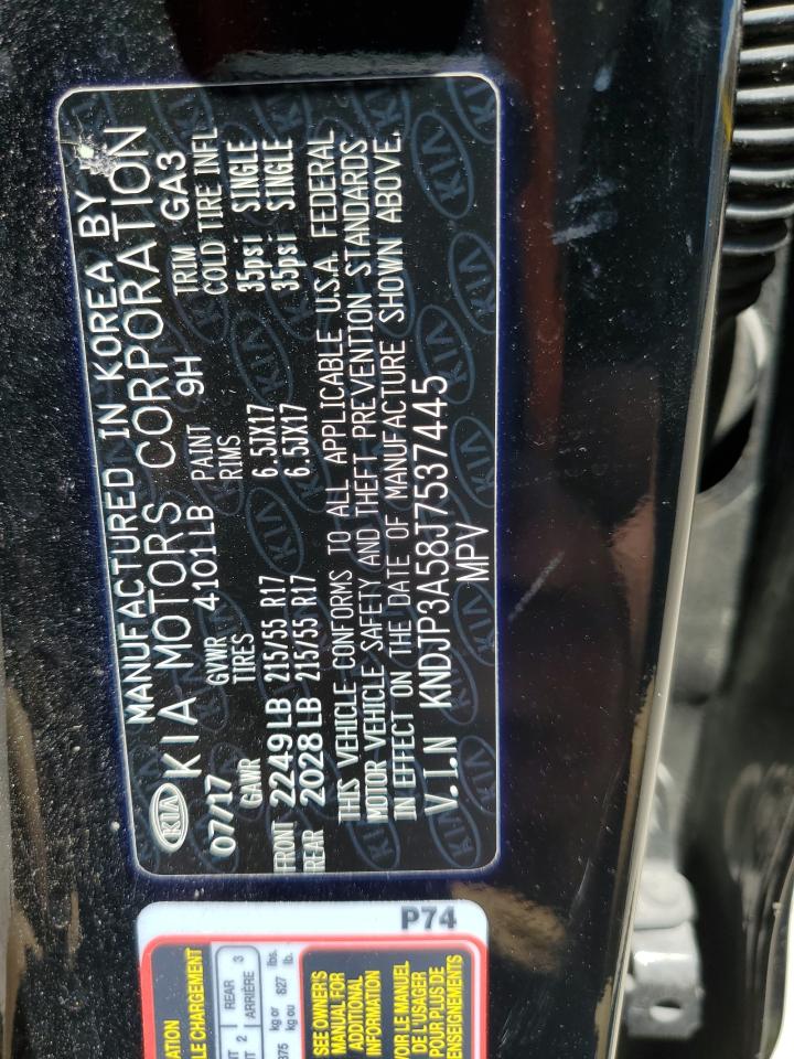 2018 Kia Soul + VIN: KNDJP3A58J7537445 Lot: 59043914