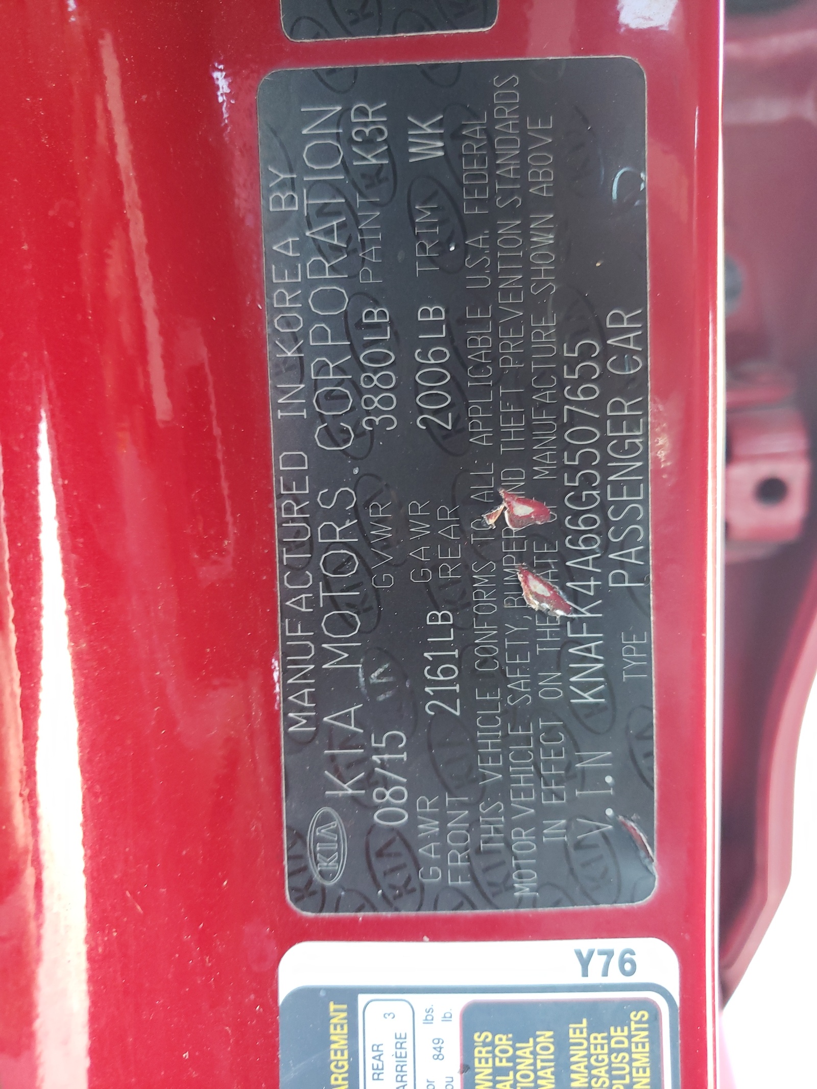 KNAFK4A66G5507655 2016 Kia Forte Lx