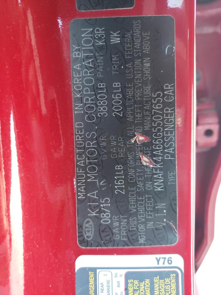 2016 Kia Forte Lx VIN: KNAFK4A66G5507655 Lot: 57944754