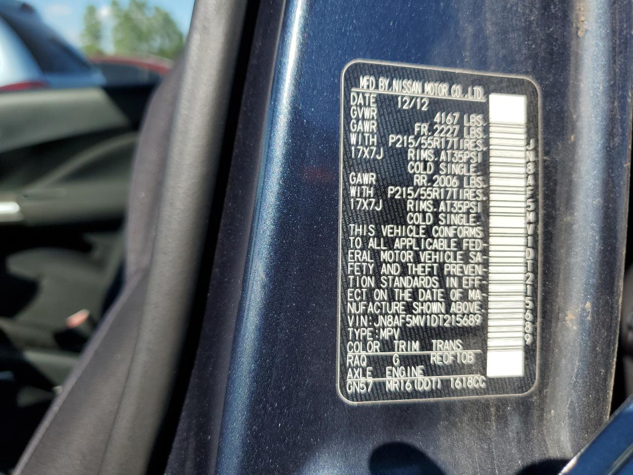 2013 Nissan Juke S VIN: JN8AF5MV1DT215689 Lot: 60291074