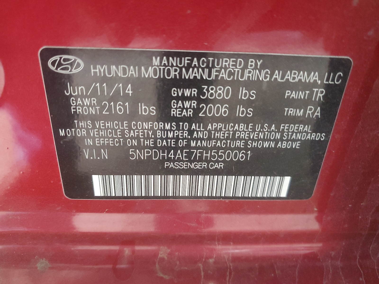 5NPDH4AE7FH550061 2015 Hyundai Elantra Se