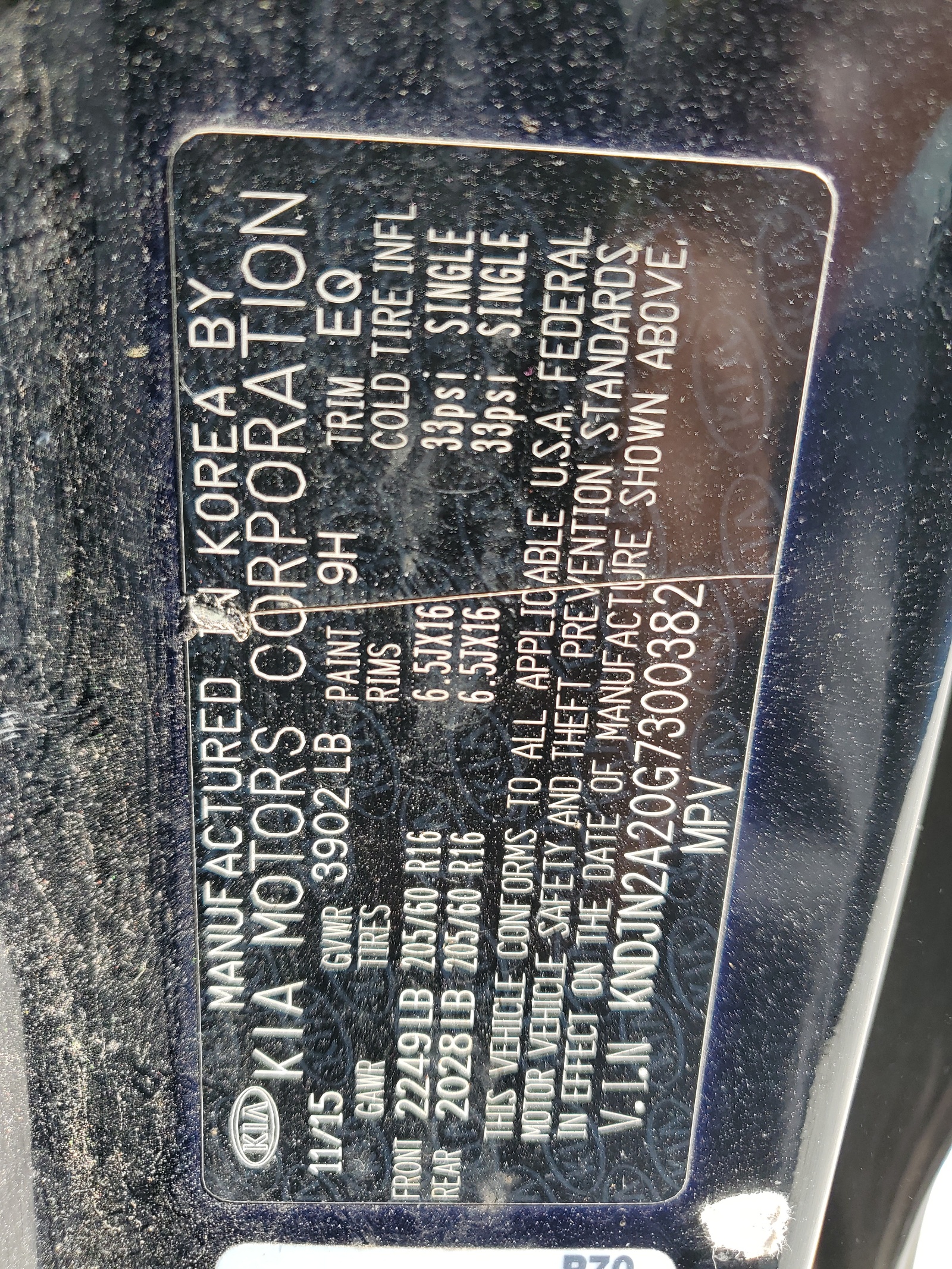 KNDJN2A20G7300382 2016 Kia Soul