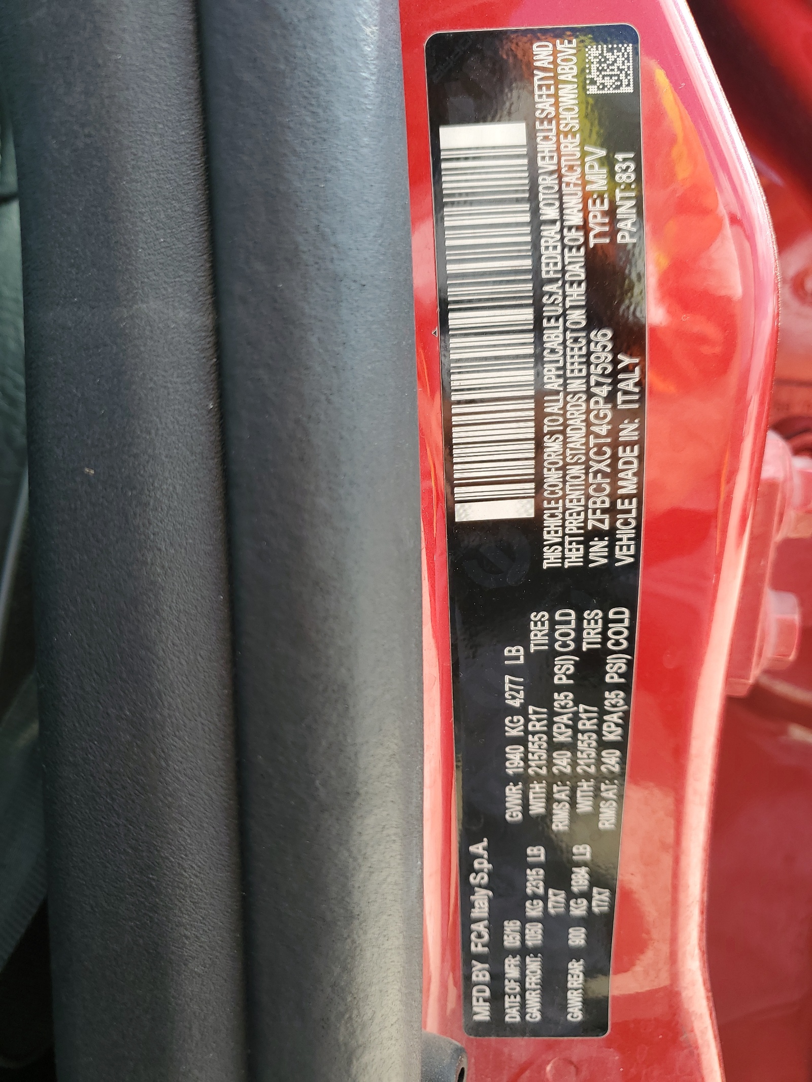 ZFBCFXCT4GP475956 2016 Fiat 500X Trekking