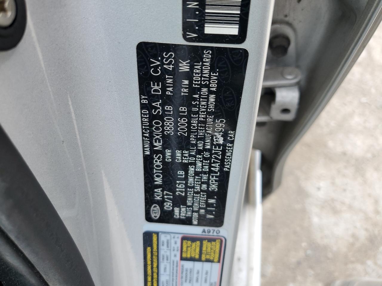 2018 Kia Forte Lx VIN: 3KPFL4A72JE194995 Lot: 60826764