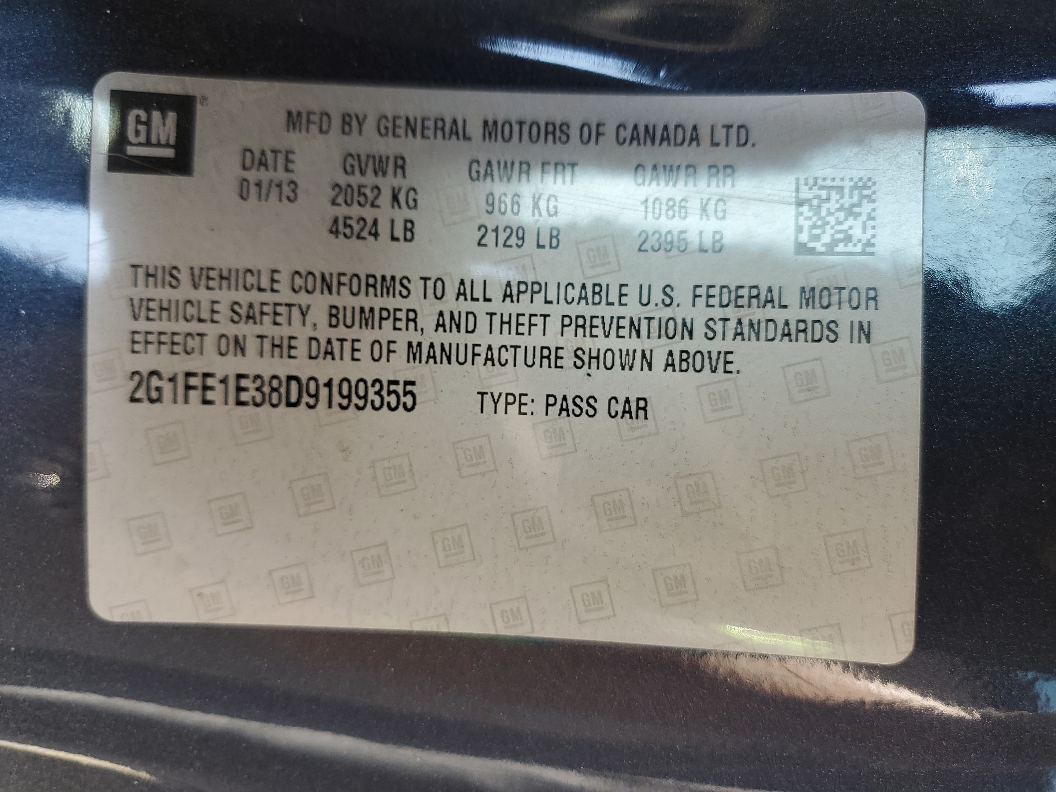 2G1FE1E38D9199355 2013 Chevrolet Camaro Ls