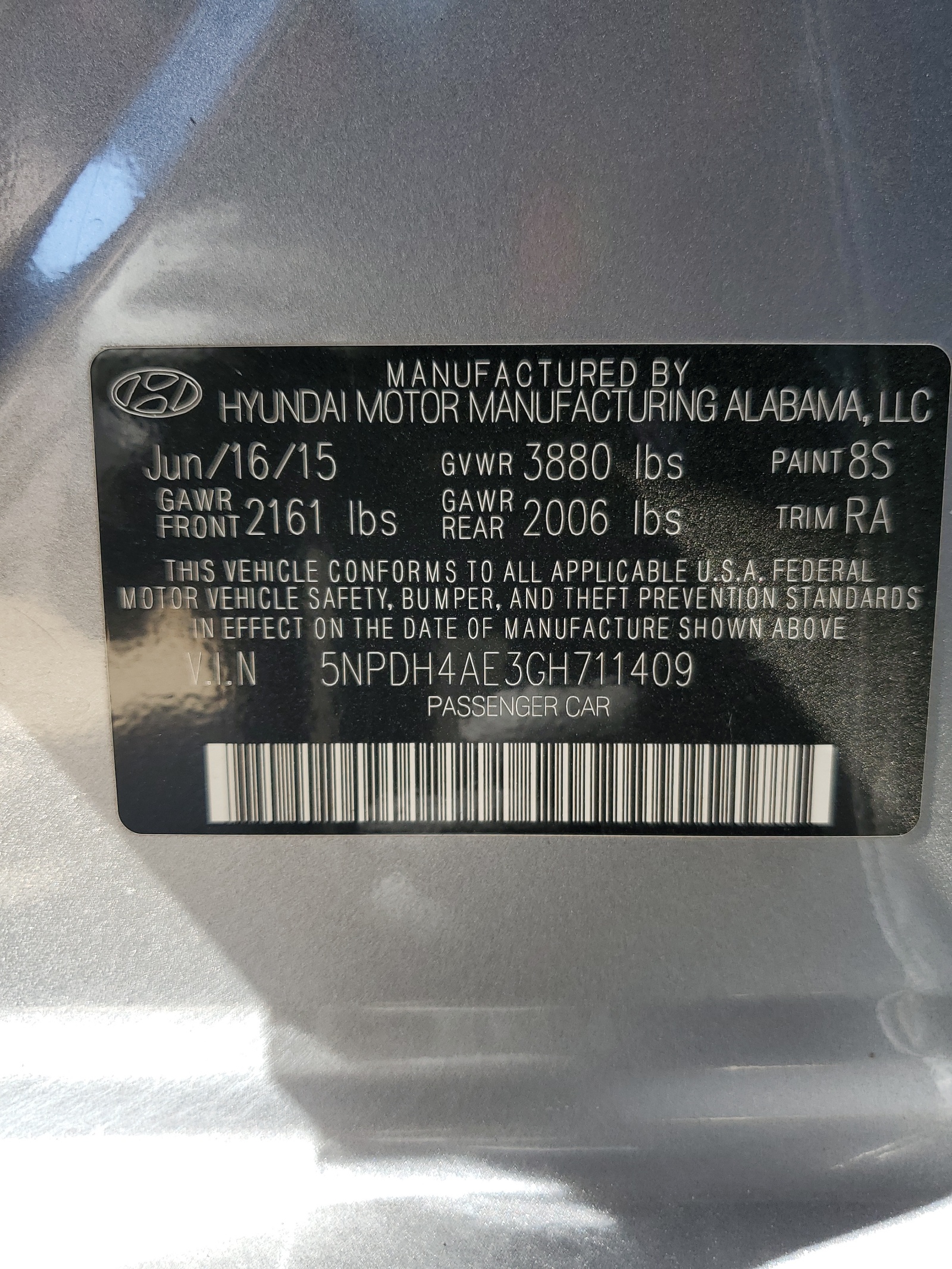 5NPDH4AE3GH711409 2016 Hyundai Elantra Se