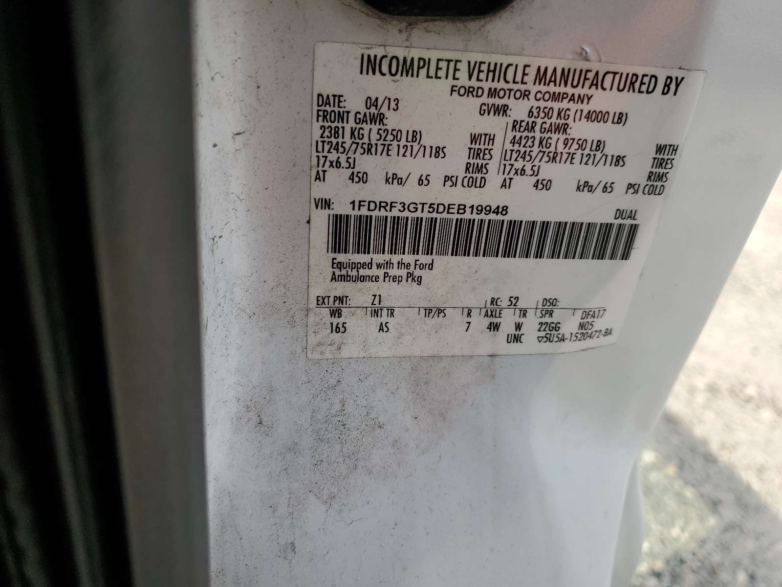1fdrf3gt5deb19948 1FDRF3GT5DEB19948 2013 Ford F350 Super Duty