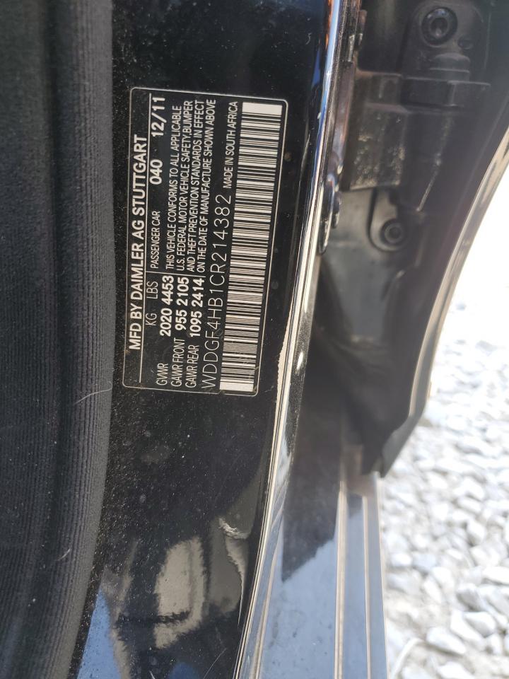 2012 Mercedes-Benz C 250 VIN: WDDGF4HB1CR214382 Lot: 60244614