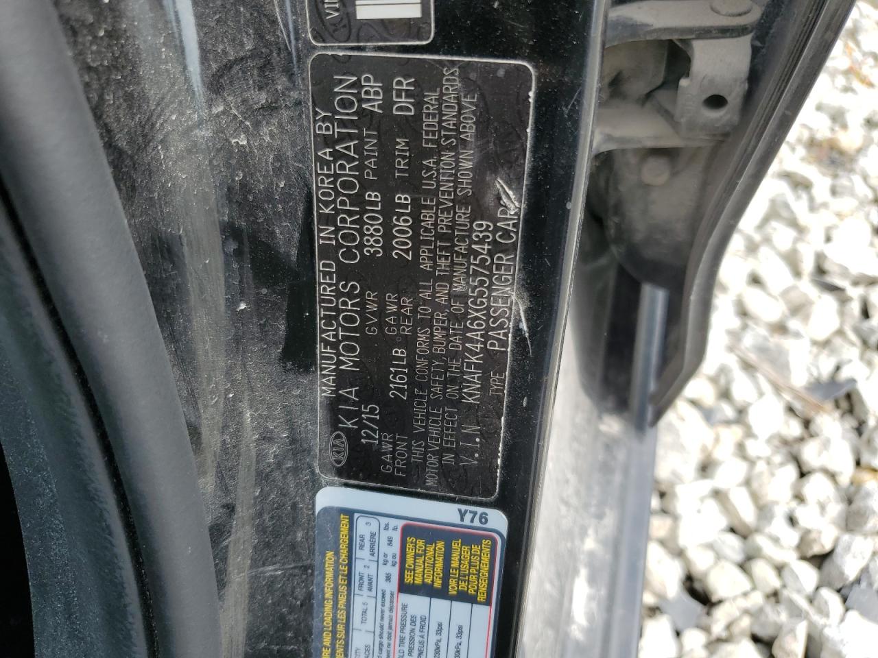 2016 Kia Forte Lx VIN: KNAFK4A6XG5575439 Lot: 59709524