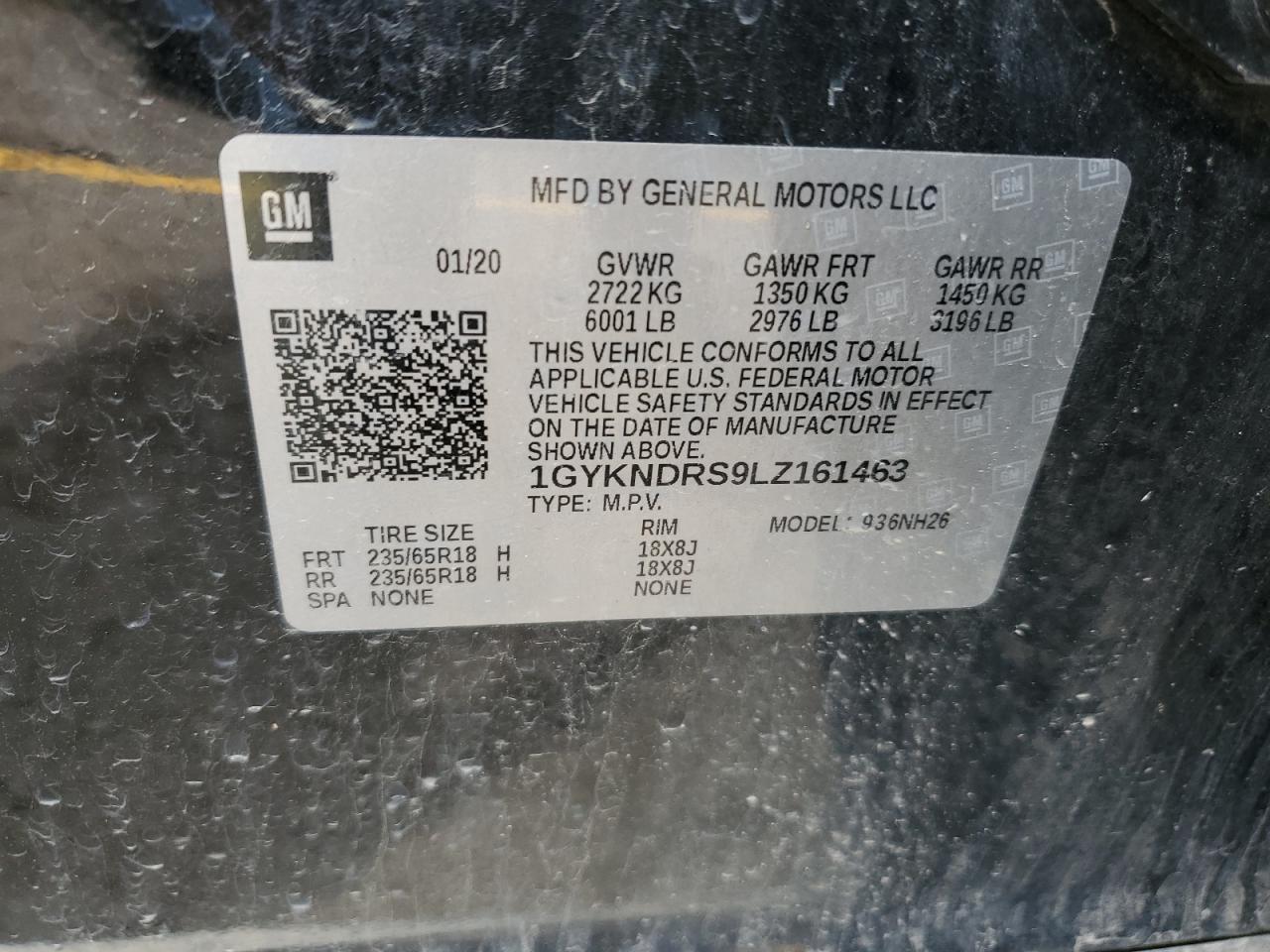 2020 Cadillac Xt5 Premium Luxury VIN: 1GYKNDRS9LZ161463 Lot: 56972104