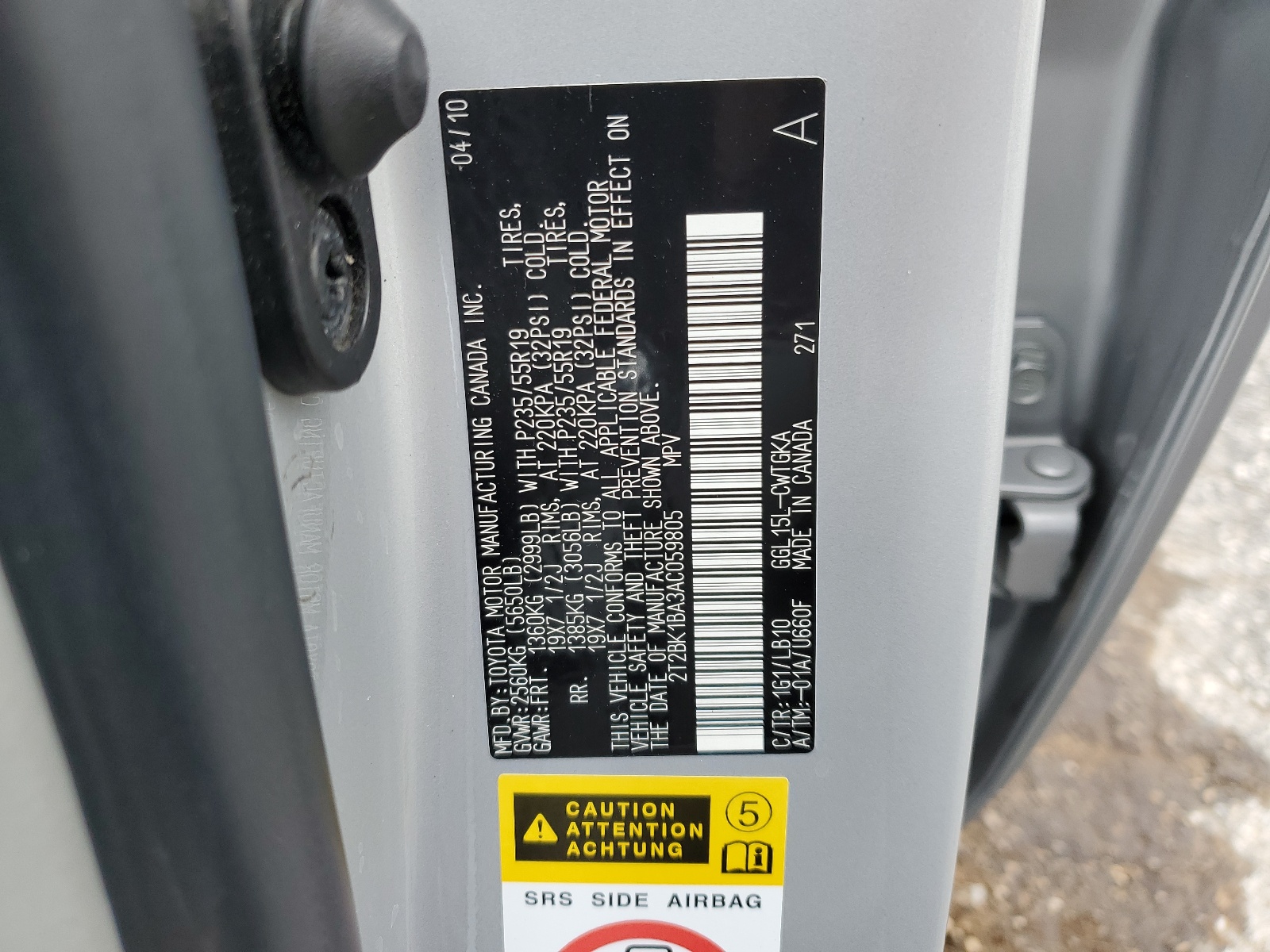 2T2BK1BA3AC059805 2010 Lexus Rx 350