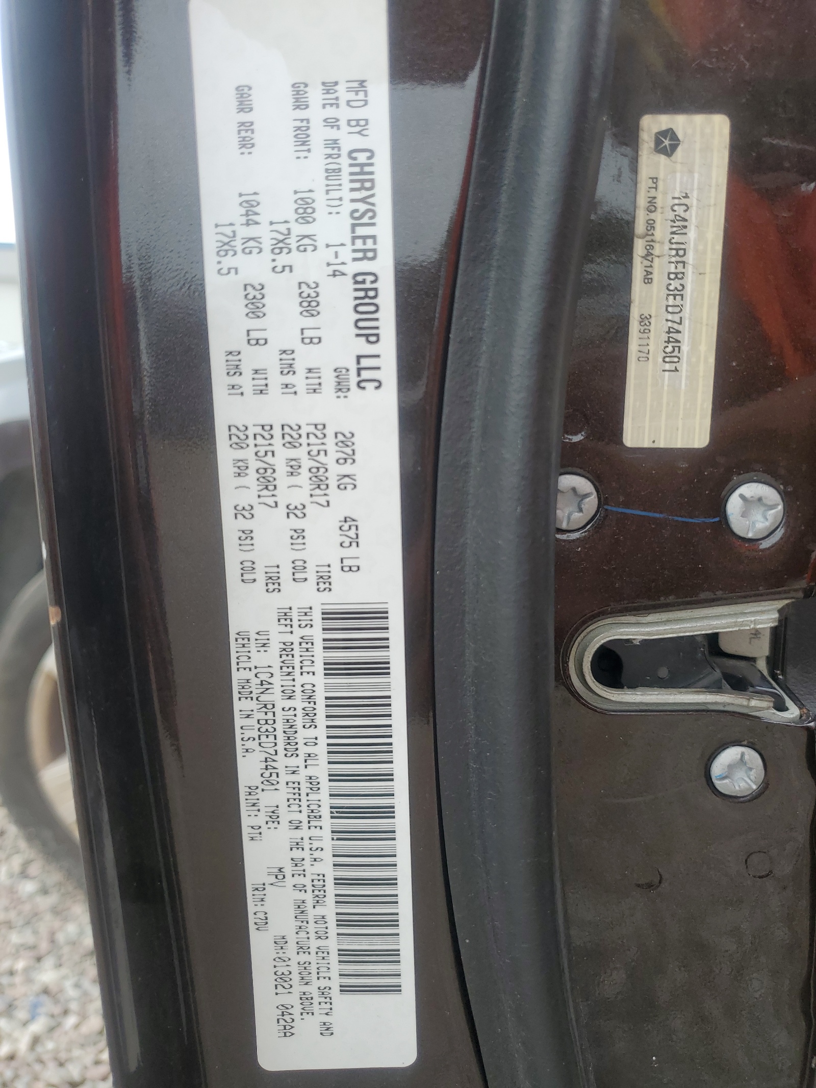 1C4NJRFB3ED744501 2014 Jeep Patriot Latitude 1C4NJRFB3ED744501 2014 Jeep Patriot Latitude