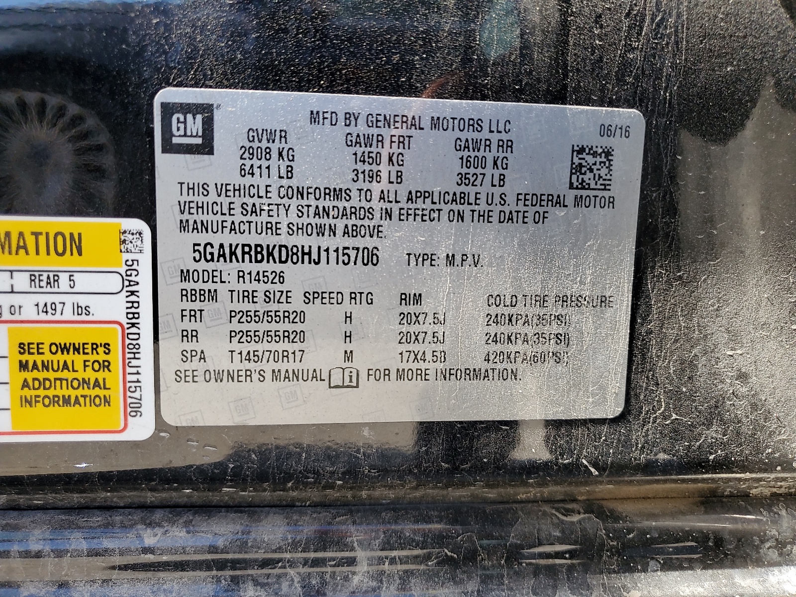 5GAKRBKD8HJ115706 2017 Buick Enclave