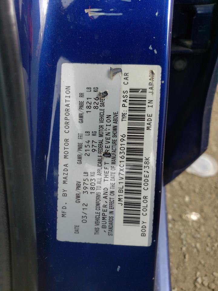 2012 Mazda 3 I VIN: JM1BL1V7XC1630196 Lot: 56920404