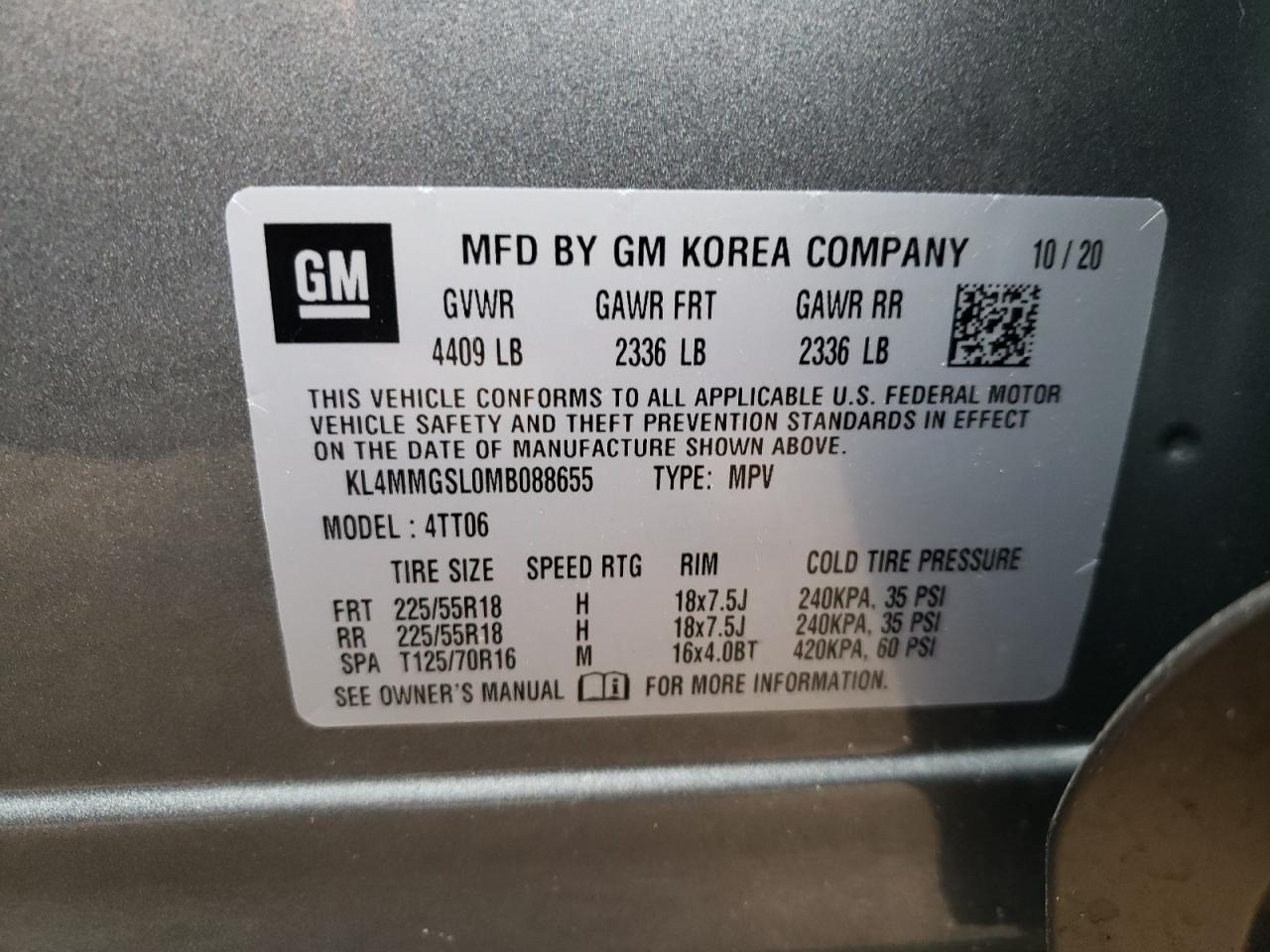 2021 Buick Encore Gx Essence VIN: KL4MMGSL0MB088655 Lot: 61131774