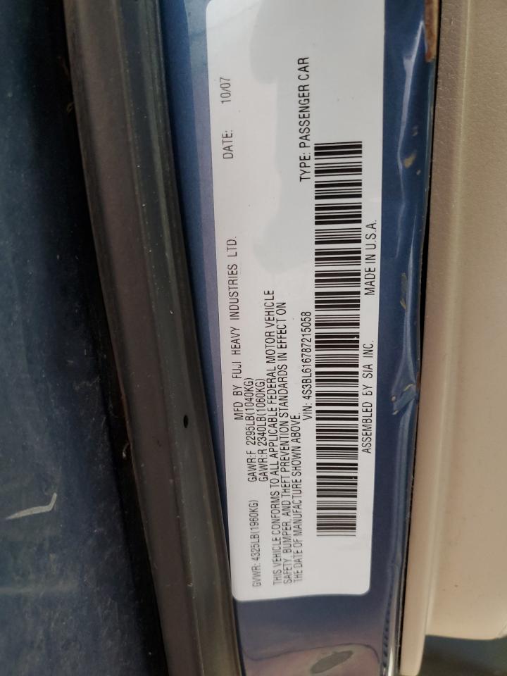 4S3BL616787215058 2008 Subaru Legacy 2.5I