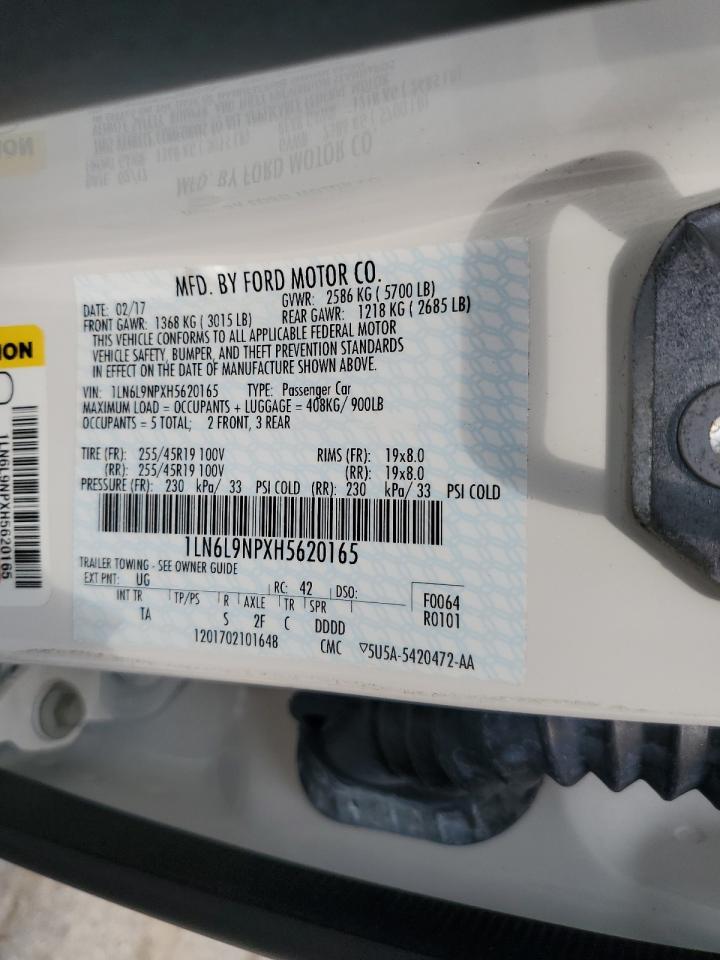 2017 Lincoln Continental Reserve VIN: 1LN6L9NPXH5620165 Lot: 59876014