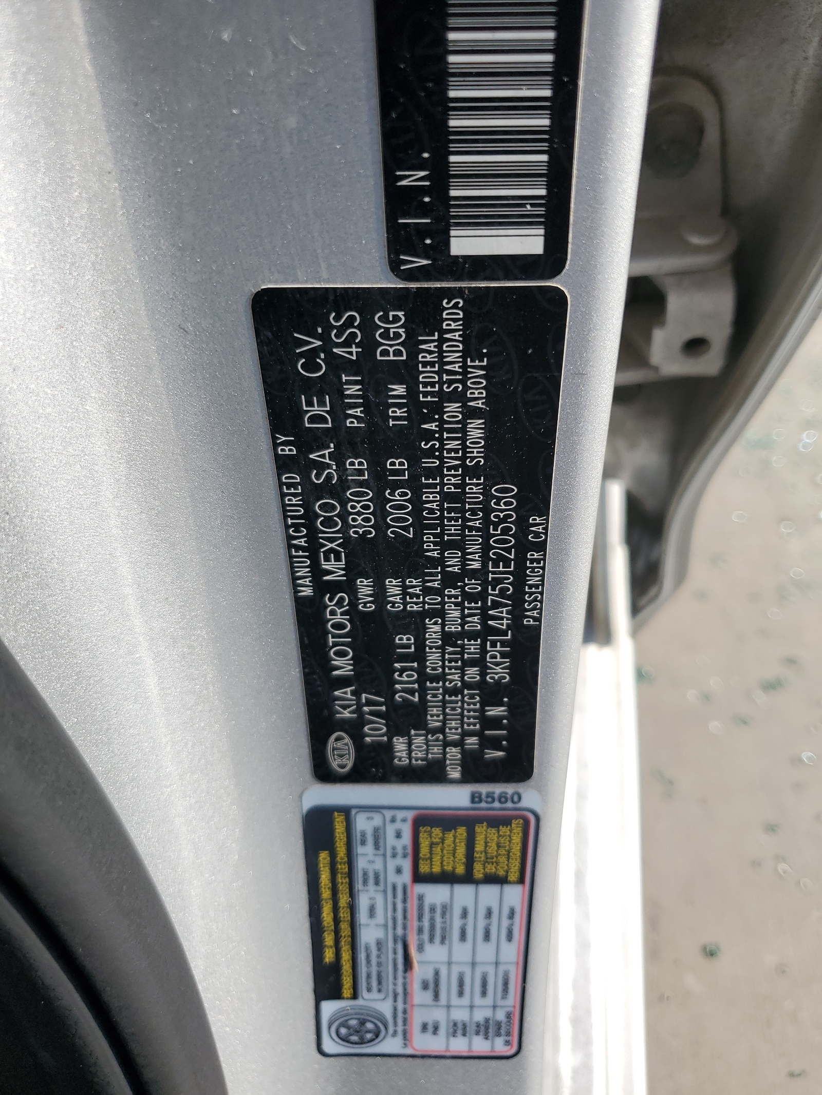 3KPFL4A75JE205360 2018 Kia Forte Lx