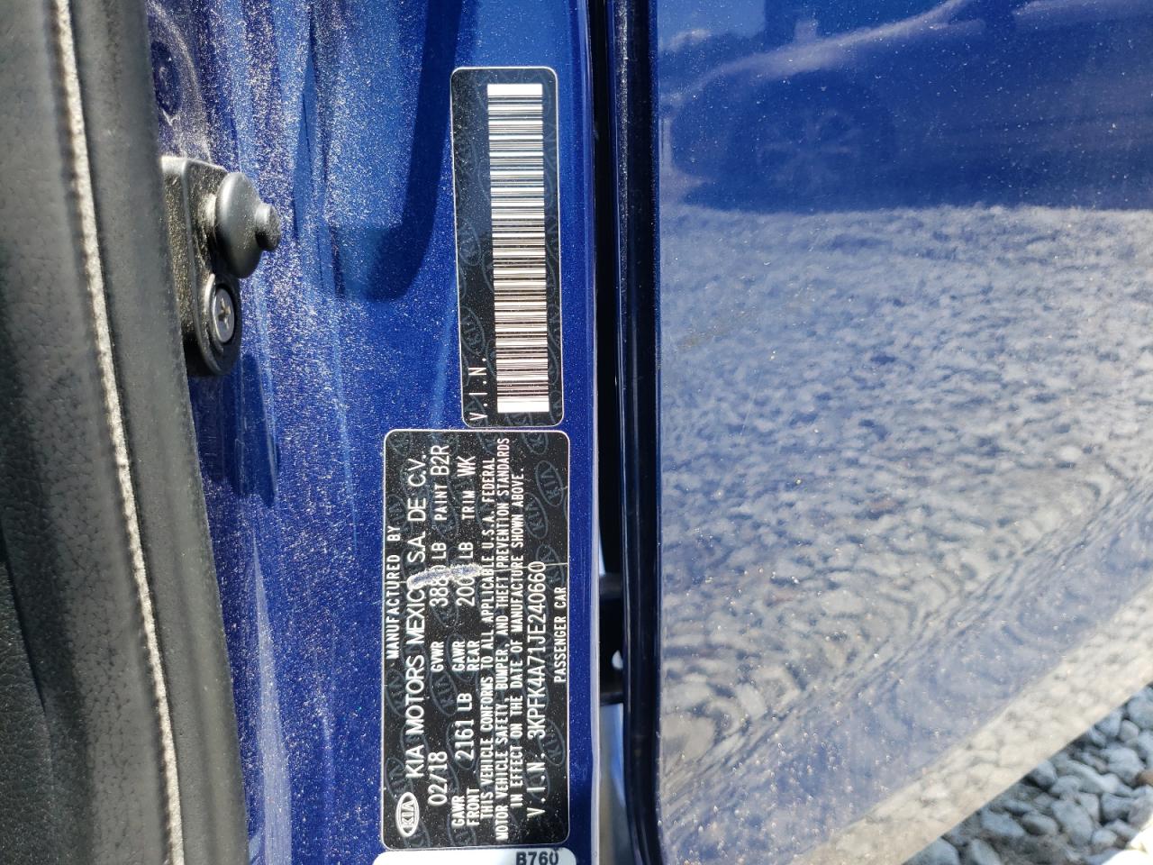 2018 Kia Forte Lx VIN: 3KPFK4A71JE240660 Lot: 57620024