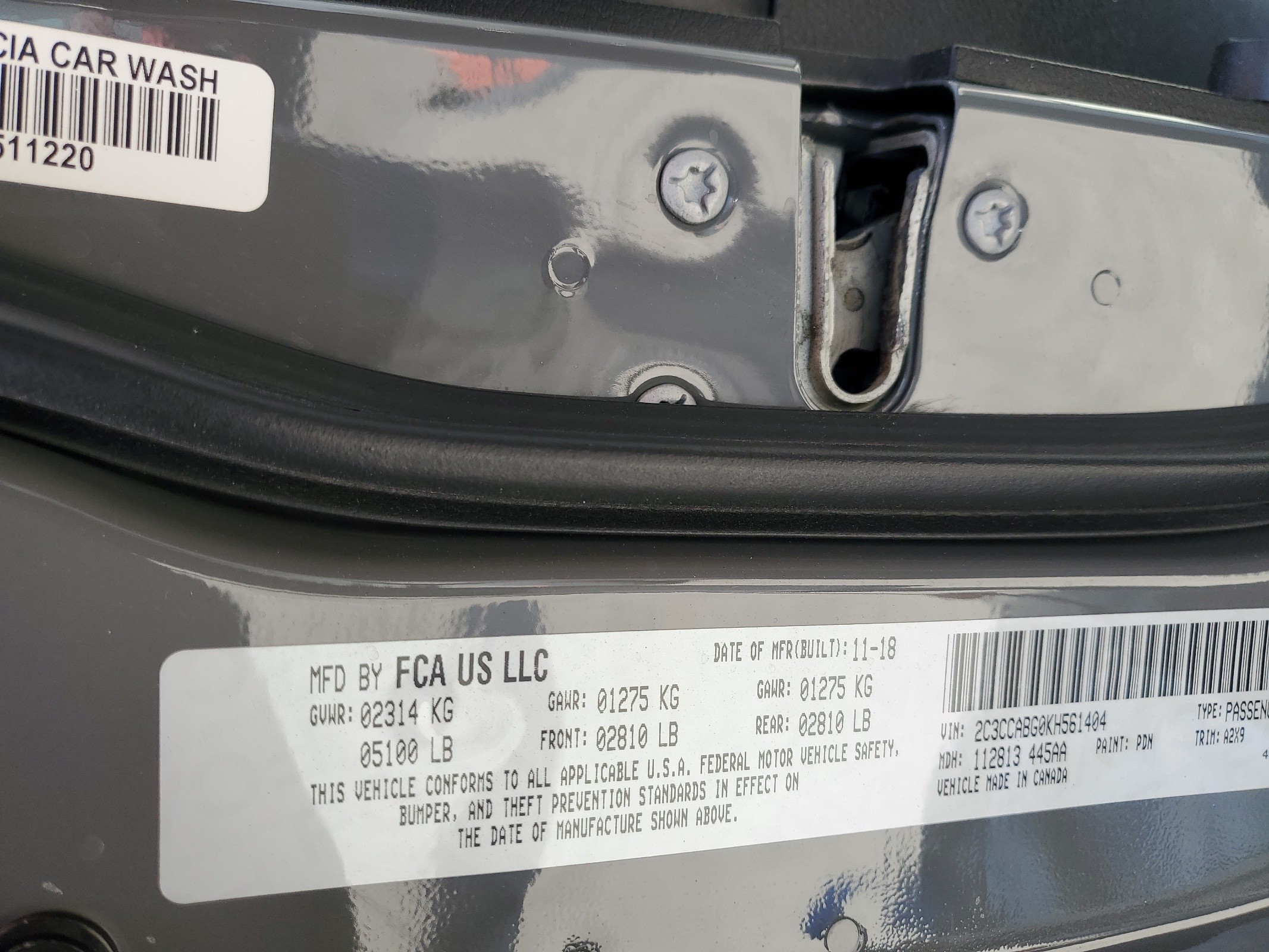 2C3CCABG0KH561404 2019 Chrysler 300 S