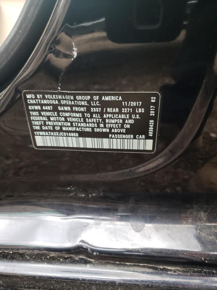 2018 Volkswagen Passat Se VIN: 1VWBA7A3XJC014850 Lot: 60769764