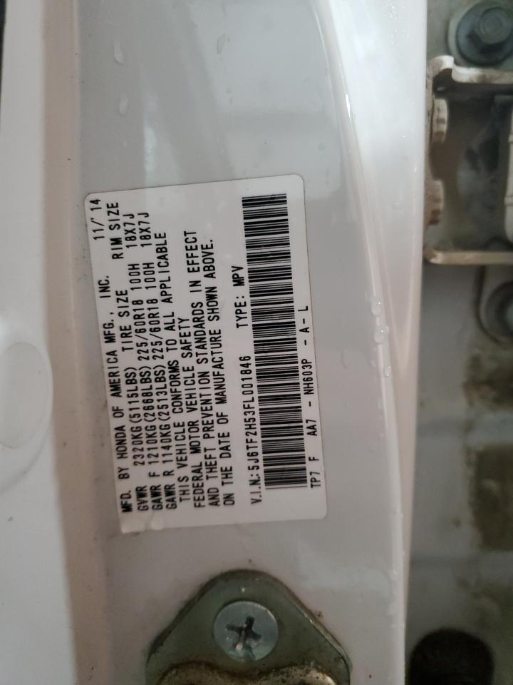 2015 Honda Crosstour Exl VIN: 5J6TF2H53FL001846 Lot: 59914264