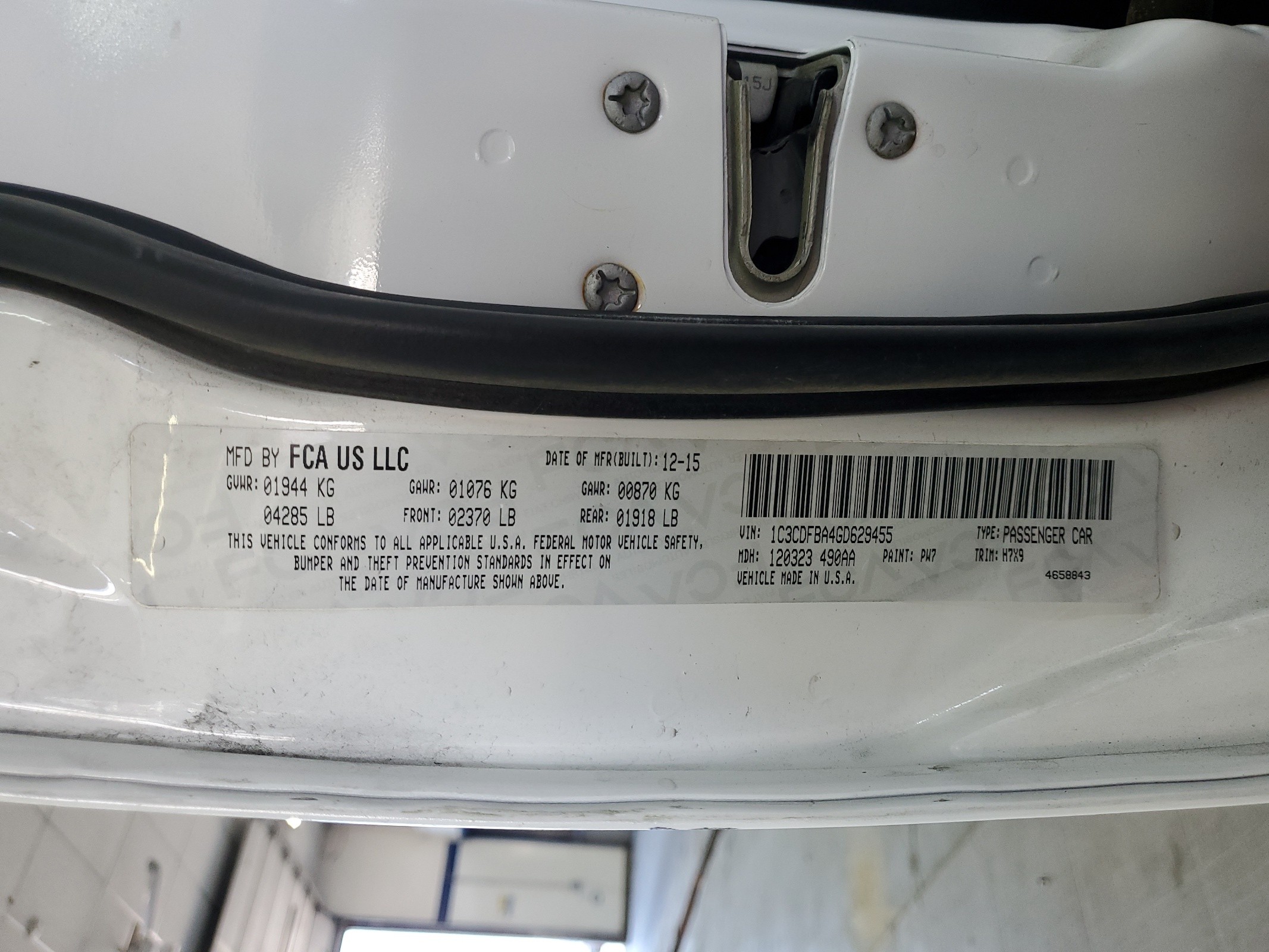 1C3CDFBA4GD629455 2016 Dodge Dart Sxt