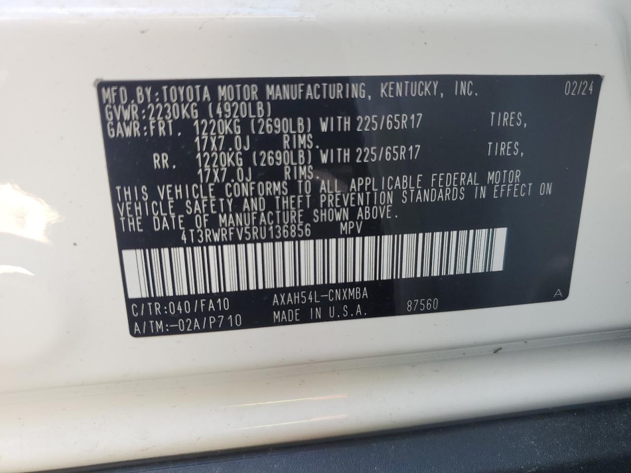 4T3RWRFV5RU136856 2024 TOYOTA RAV 4 - Image 16