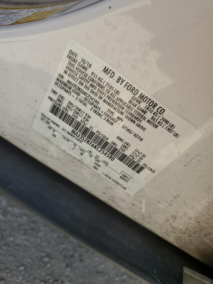 2019 Ford Ecosport Titanium VIN: MAJ3S2KE6KC254590 Lot: 57312884