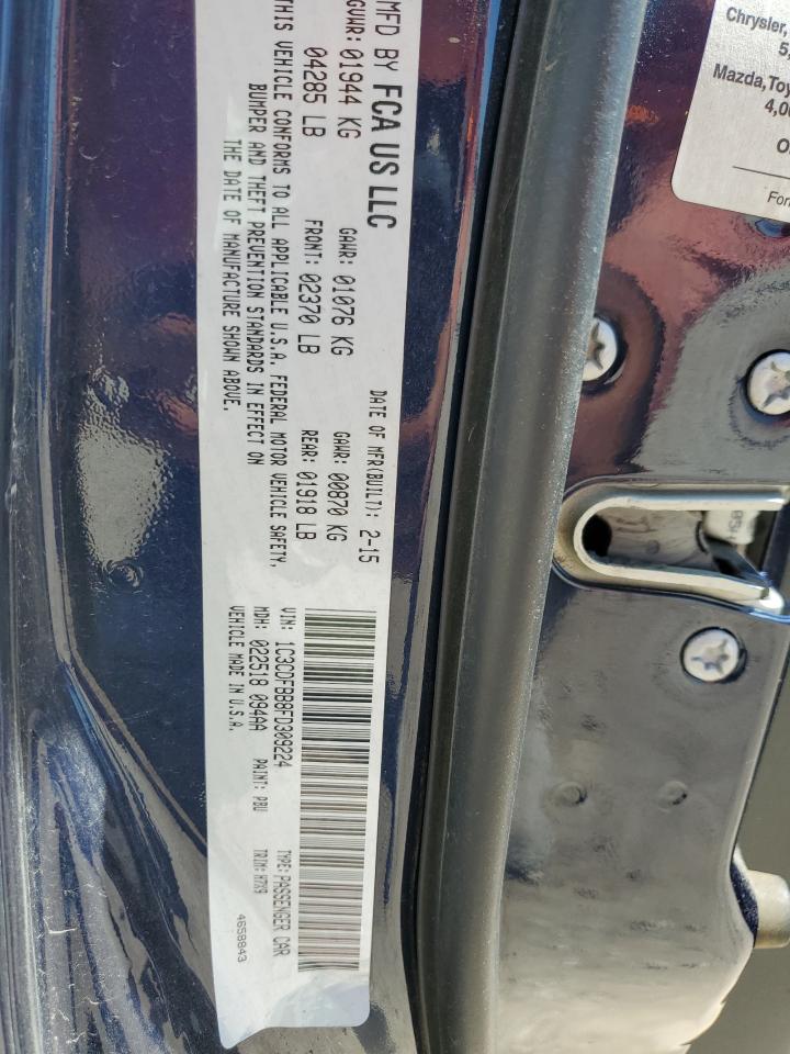 2015 Dodge Dart Sxt VIN: 1C3CDFBB8FD309224 Lot: 60998824