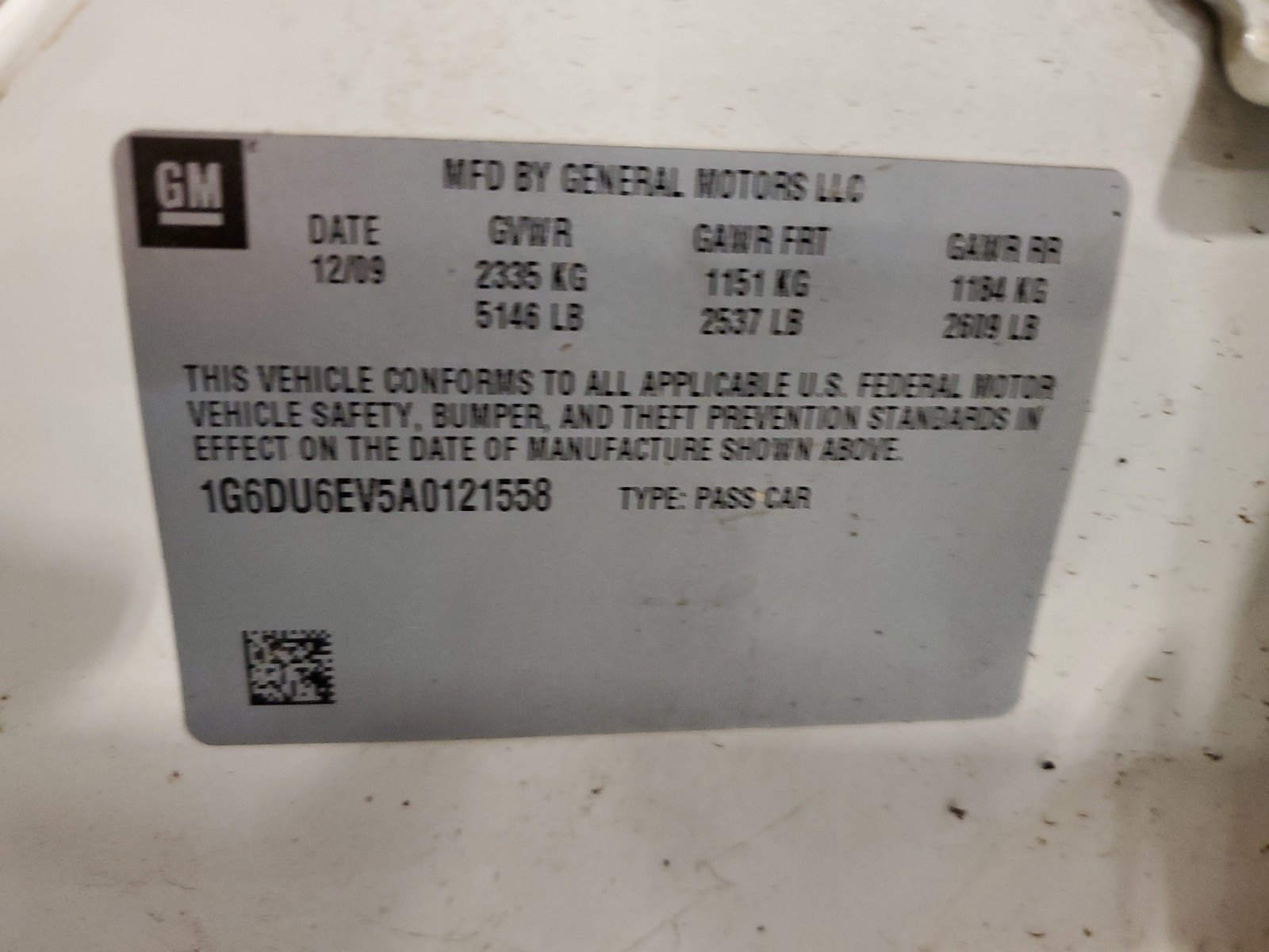 1G6DU6EV5A0121558 2010 Cadillac Sts