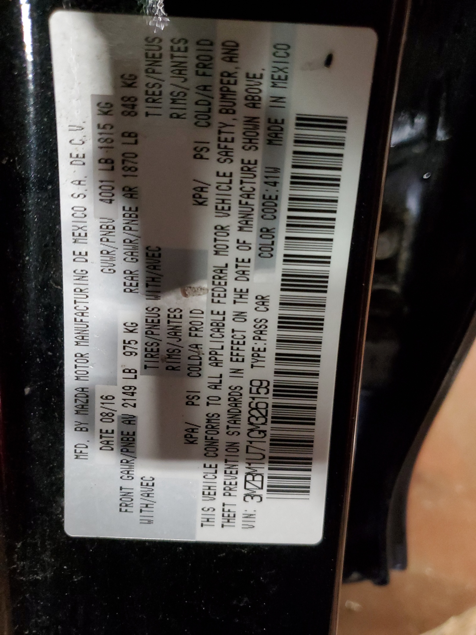 3MZBM1U71GM326159 2016 Mazda 3 Sport