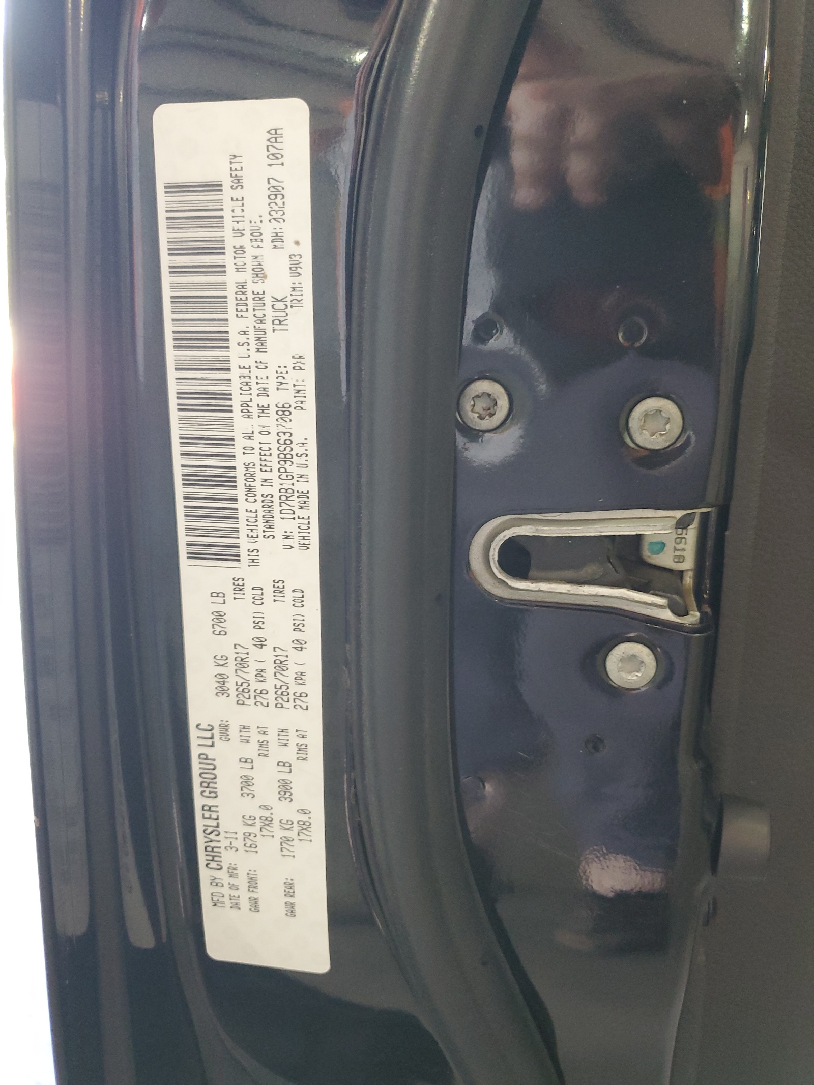 1D7RB1GP9BS637086 2011 Dodge Ram 1500