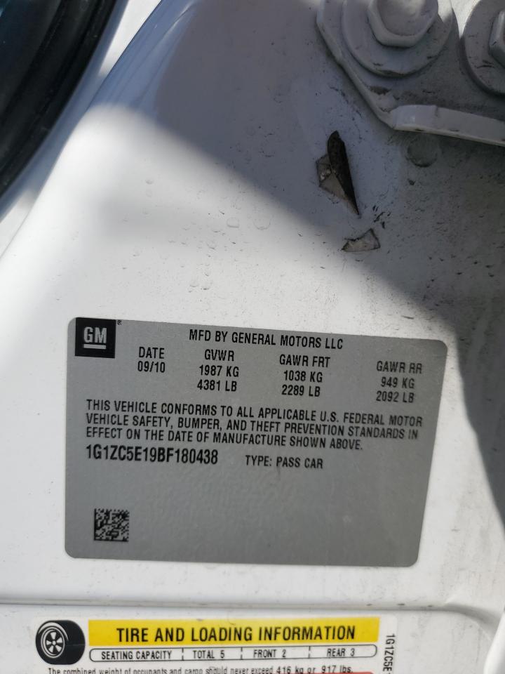 2011 Chevrolet Malibu 1Lt VIN: 1G1ZC5E19BF180438 Lot: 60398414