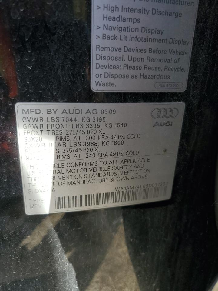 2009 Audi Q7 Tdi VIN: WA1AM74L69D037303 Lot: 61101344