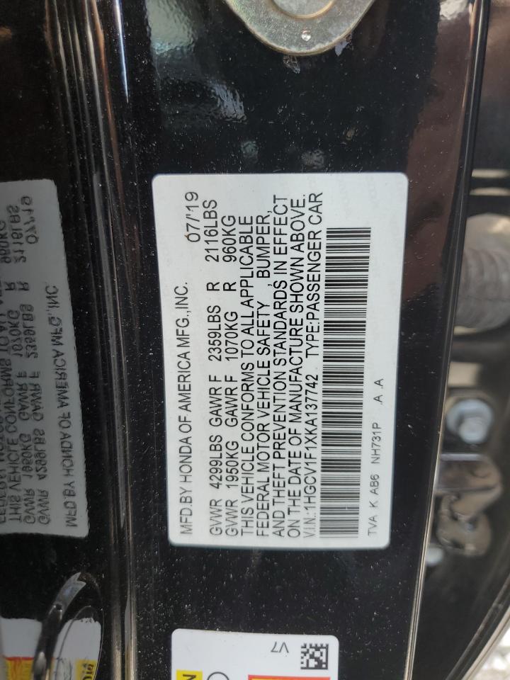 1HGCV1F1XKA137742 2019 Honda Accord Lx