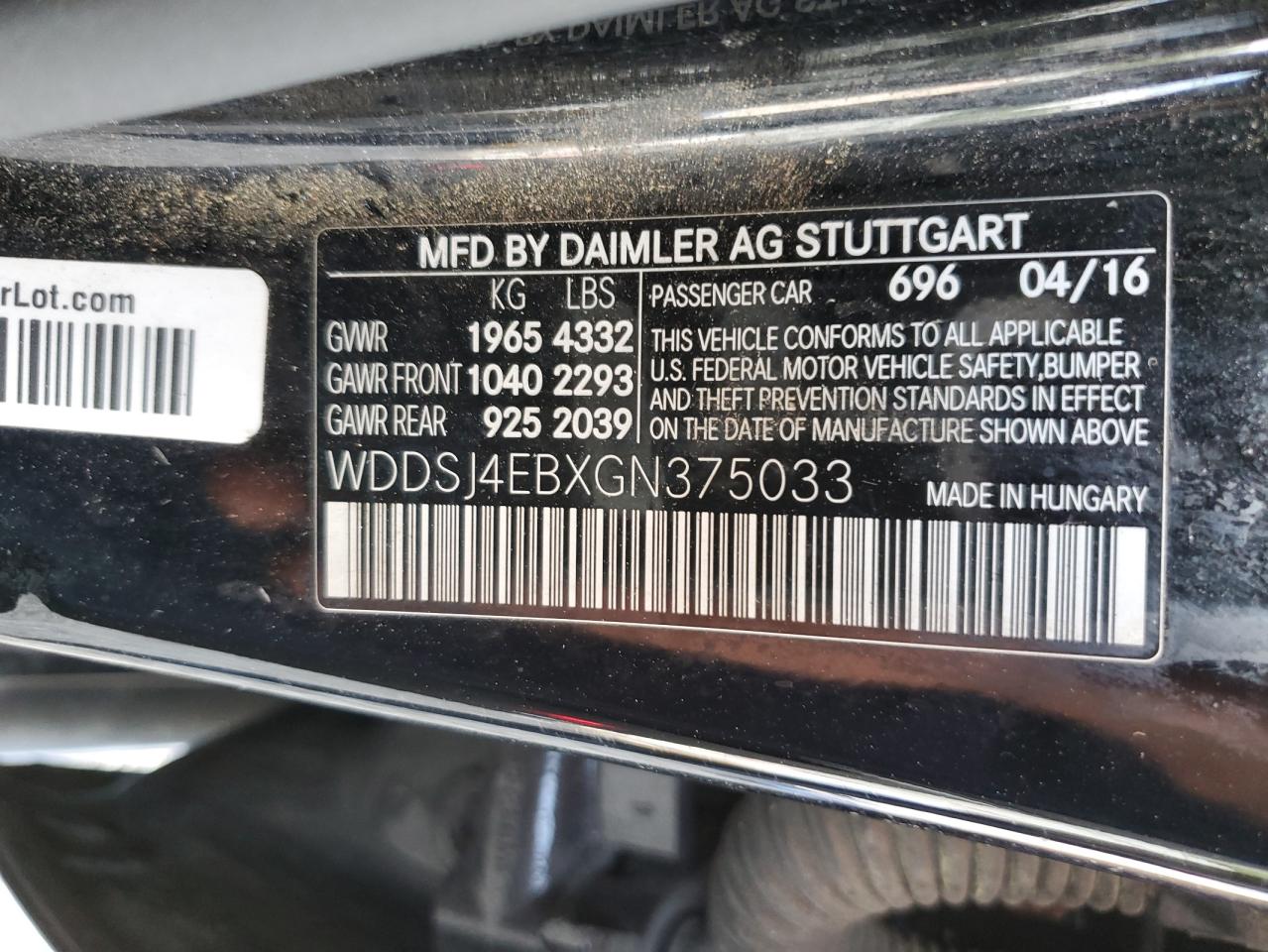 VIN WDDSJ4EBXGN375033 2016 MERCEDES-BENZ CLA-CLASS no.12