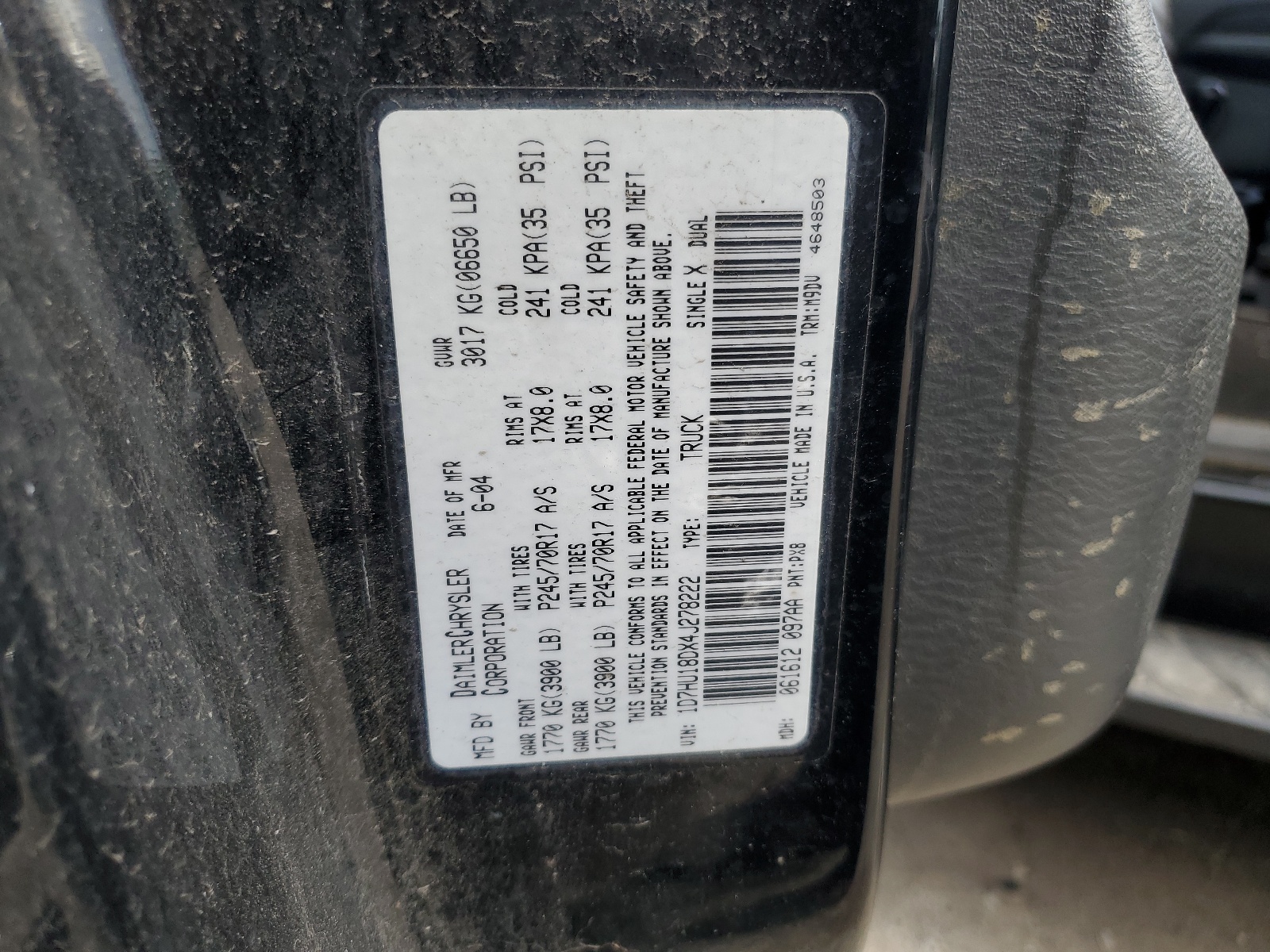 1D7HU18DX4J278222 2004 Dodge Ram 1500 St