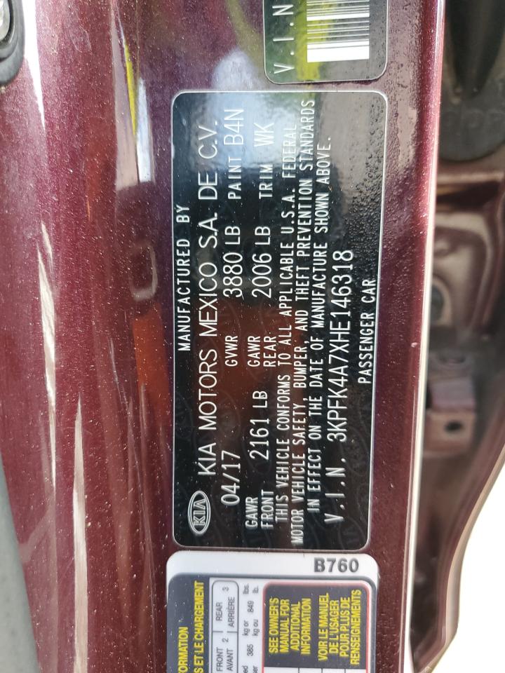 2017 Kia Forte Lx VIN: 3KPFK4A7XHE146318 Lot: 56625064