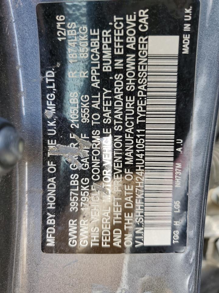 SHHFK7H24HU410511 2017 Honda Civic Lx