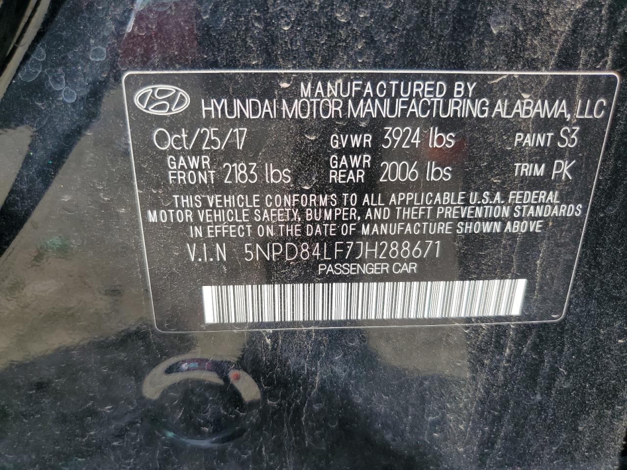 VIN 5NPD84LF7JH288671 2018 HYUNDAI ELANTRA no.13