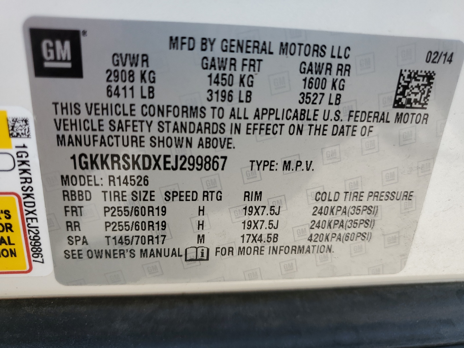 1GKKRSKDXEJ299867 2014 GMC Acadia Slt-2