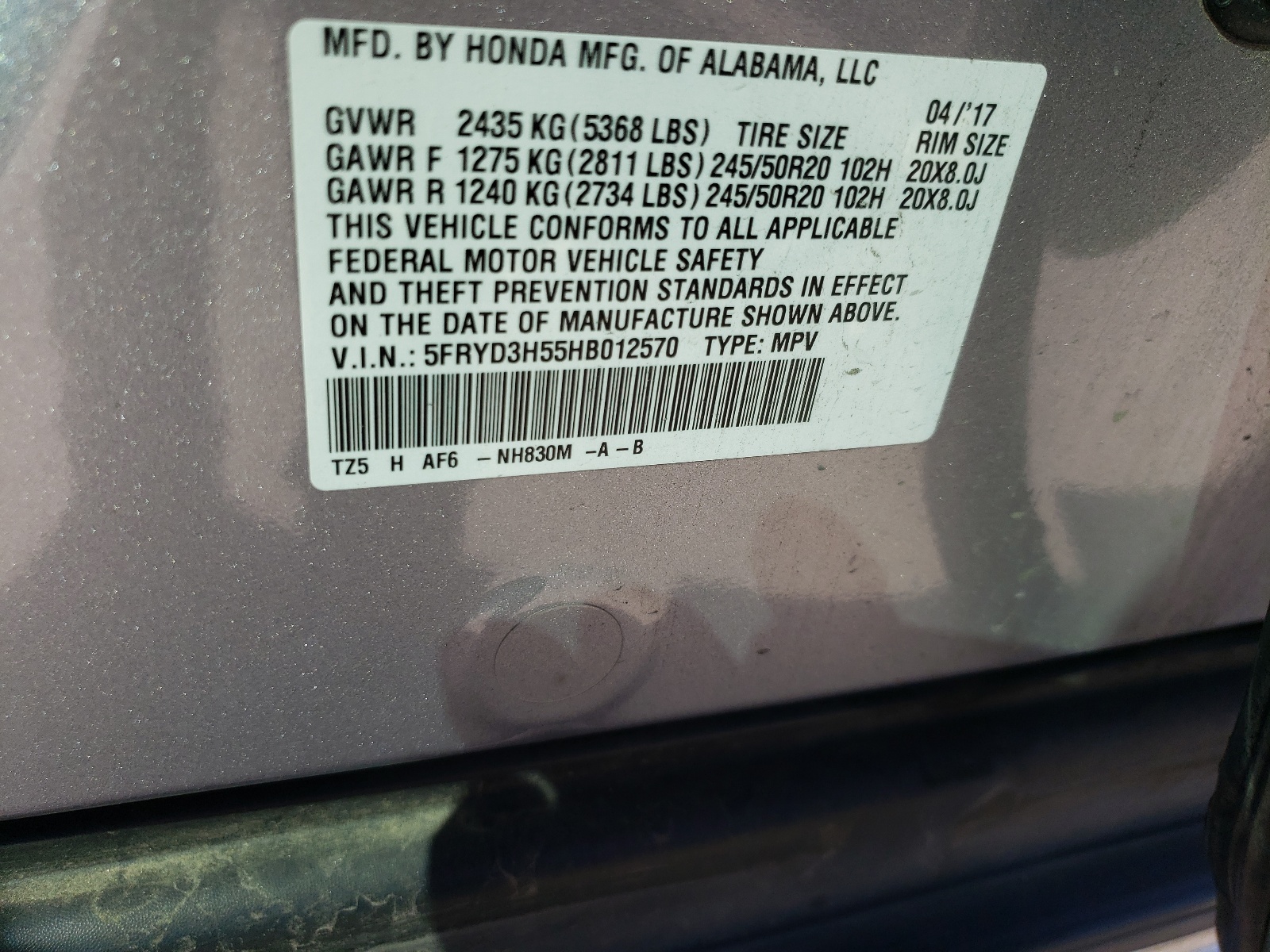 5FRYD3H55HB012570 2017 Acura Mdx Technology