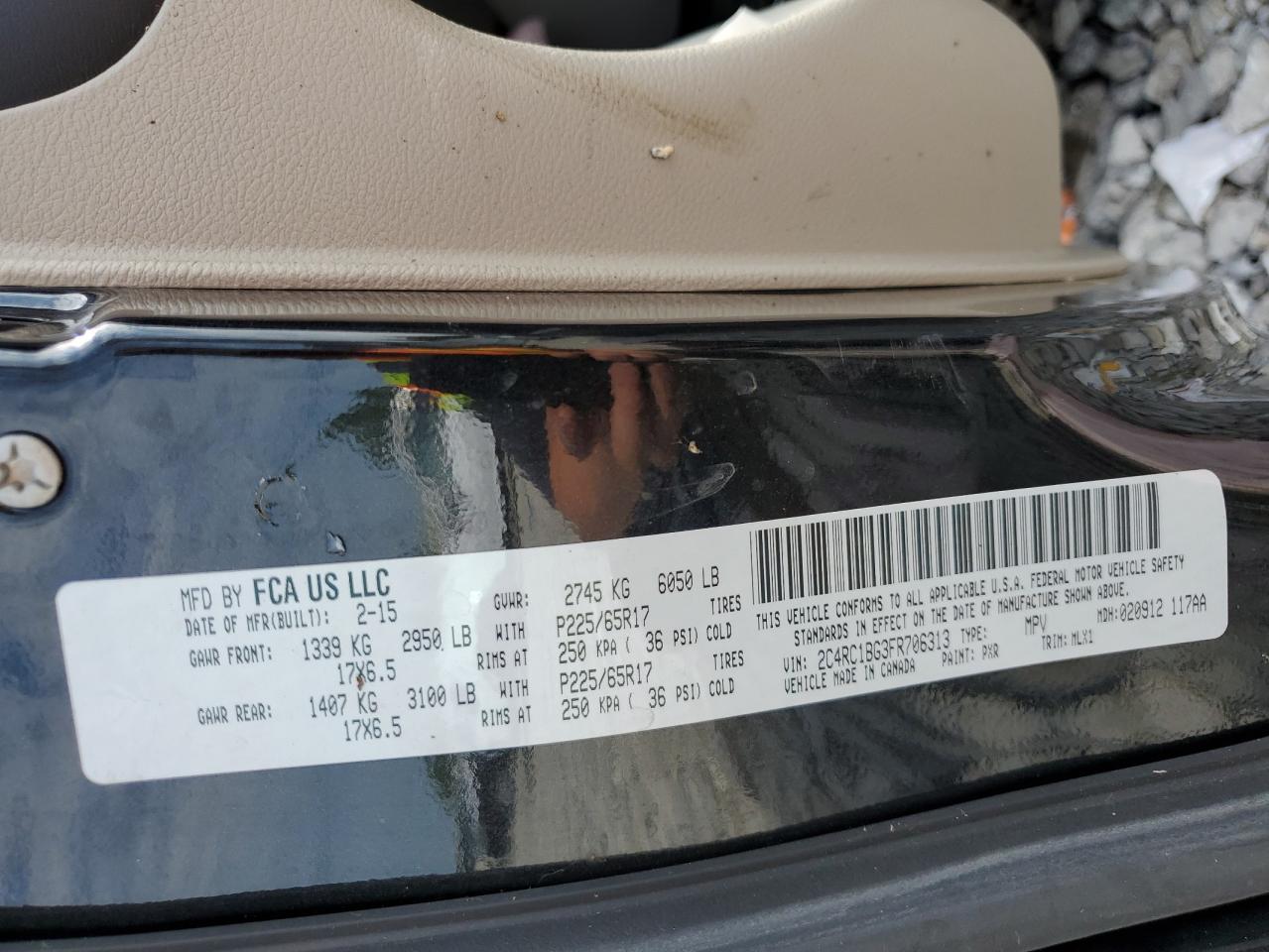 2015 Chrysler Town & Country Touring VIN: 2C4RC1BG3FR706313 Lot: 59512194