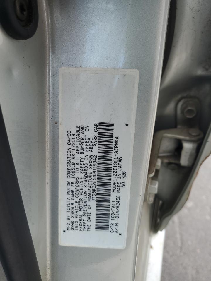 2004 Toyota Corolla Ce VIN: JTDBR32E542016942 Lot: 59751224