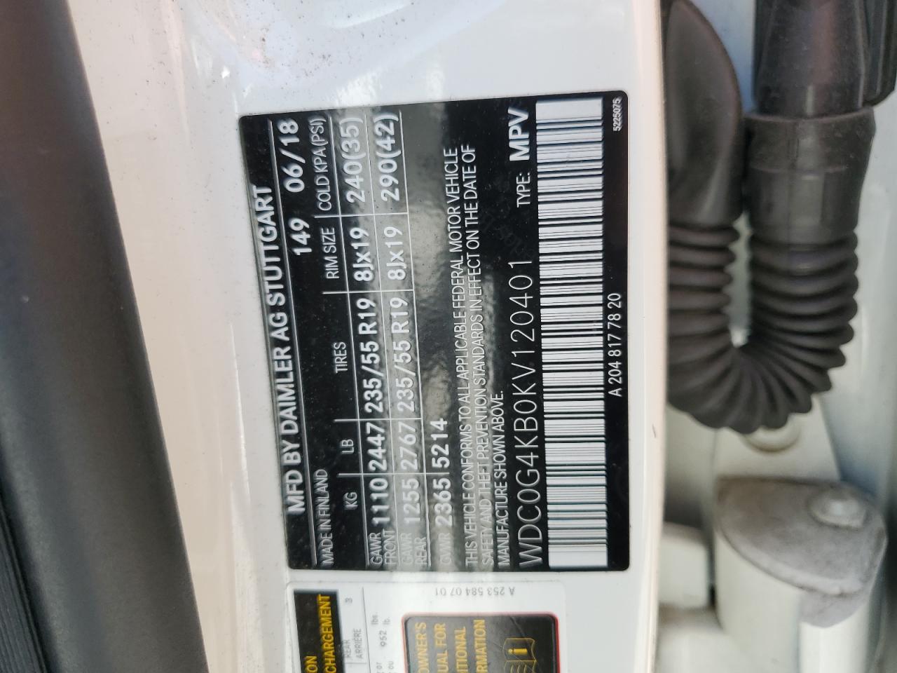 WDC0G4KB0KV120401 2019 Mercedes-Benz Glc 300 4Matic