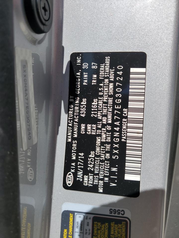 2014 Kia Optima Ex VIN: 5XXGN4A77EG307240 Lot: 57738104