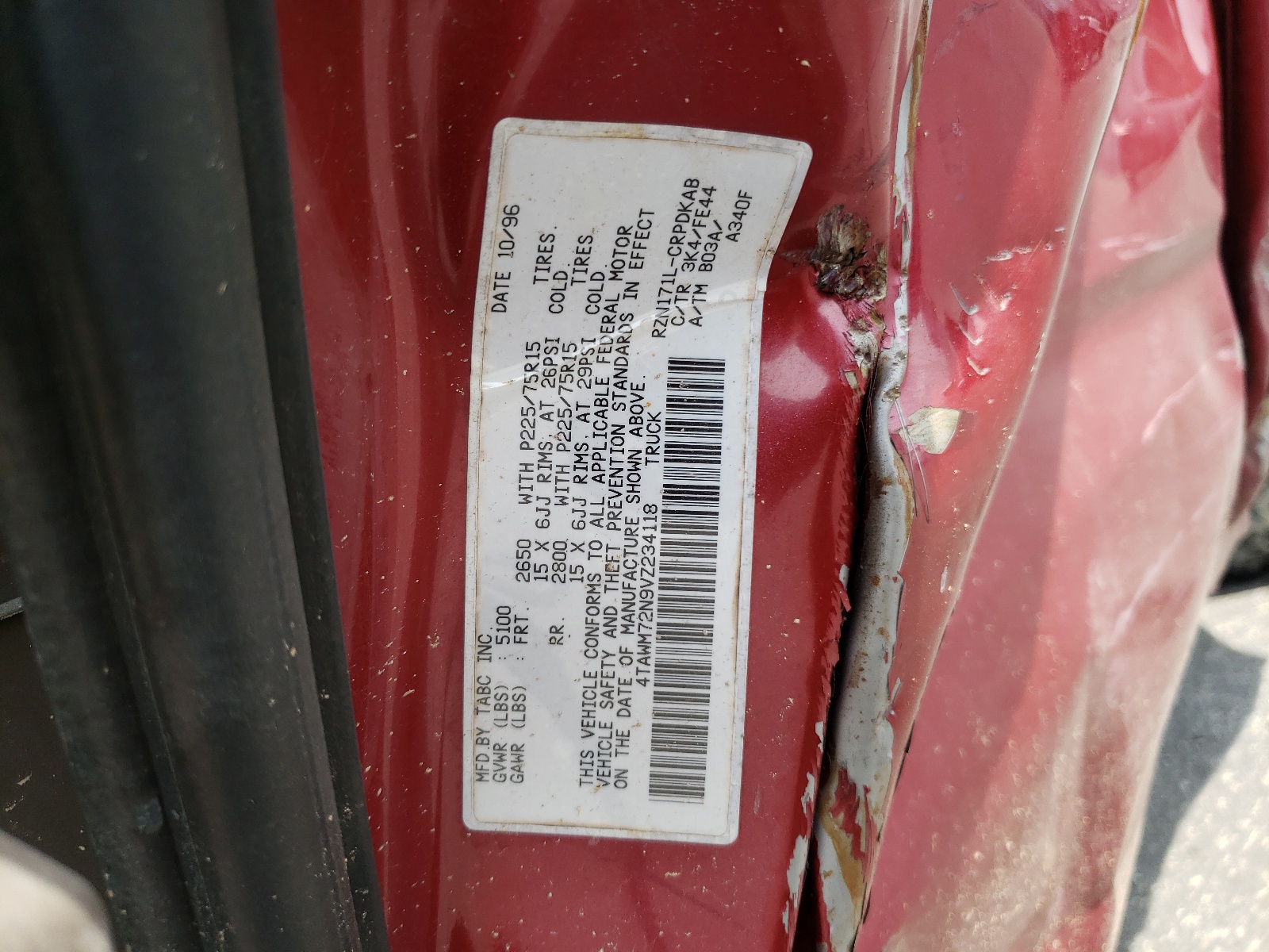 4TAWM72N9VZ234118 1997 Toyota Tacoma Xtracab